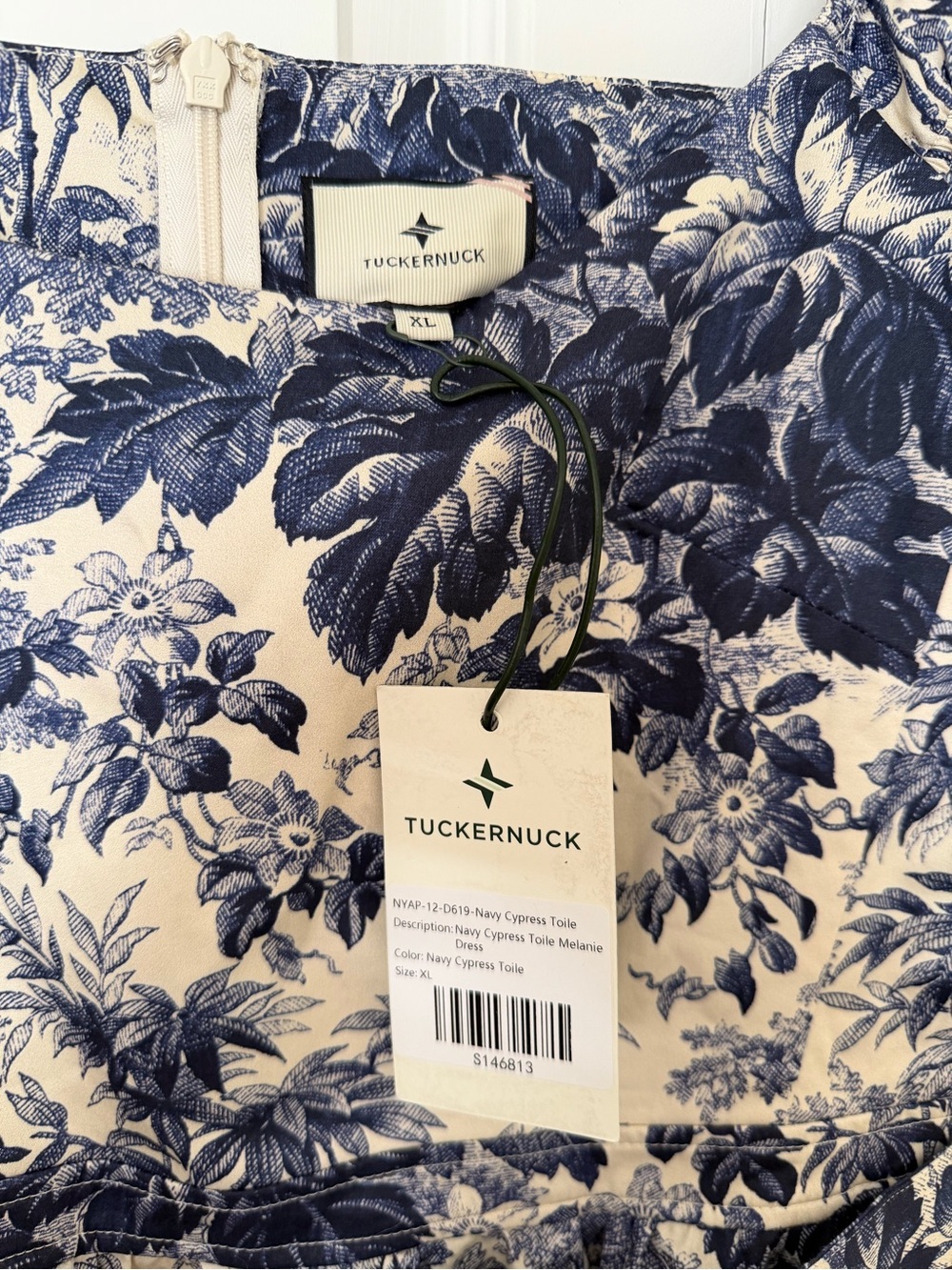 Tuckernuck Navy Cypress Toile Eira/Melanie Dress NWT - Picture 5 of 9